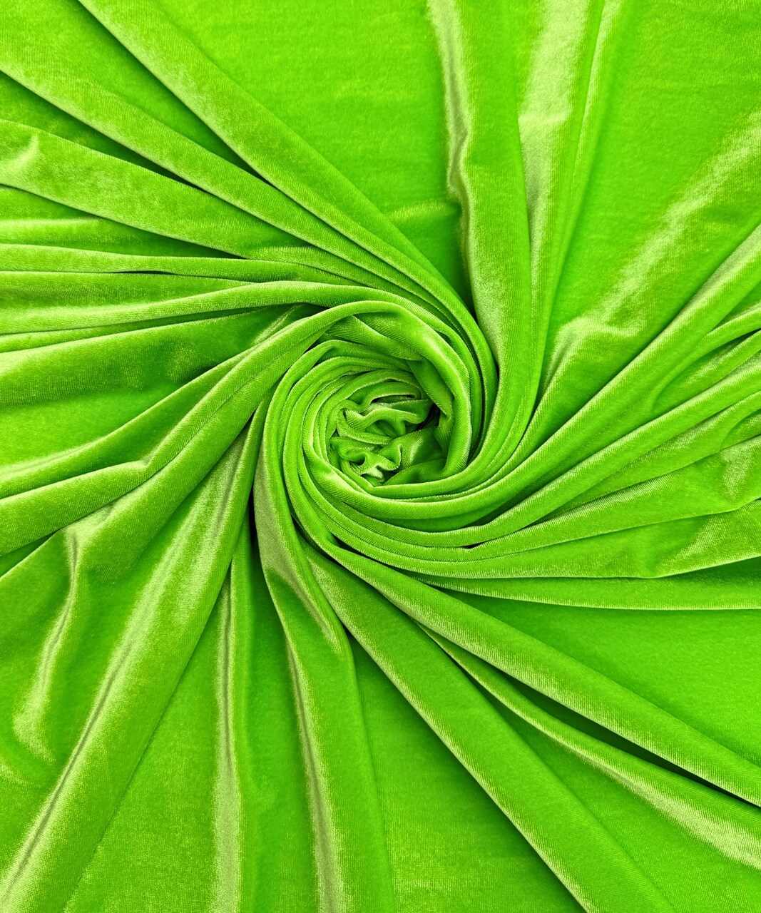 Lime Green Stretch Velvet Fabric by the Yard, 58" Wide Plush Velvet 4-Way Stretch